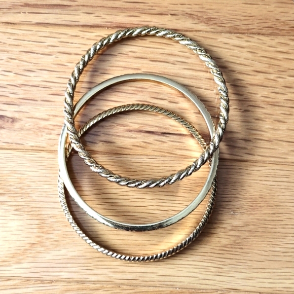 J. Crew gold bangle bracelet stack. - Picture 2 of 5